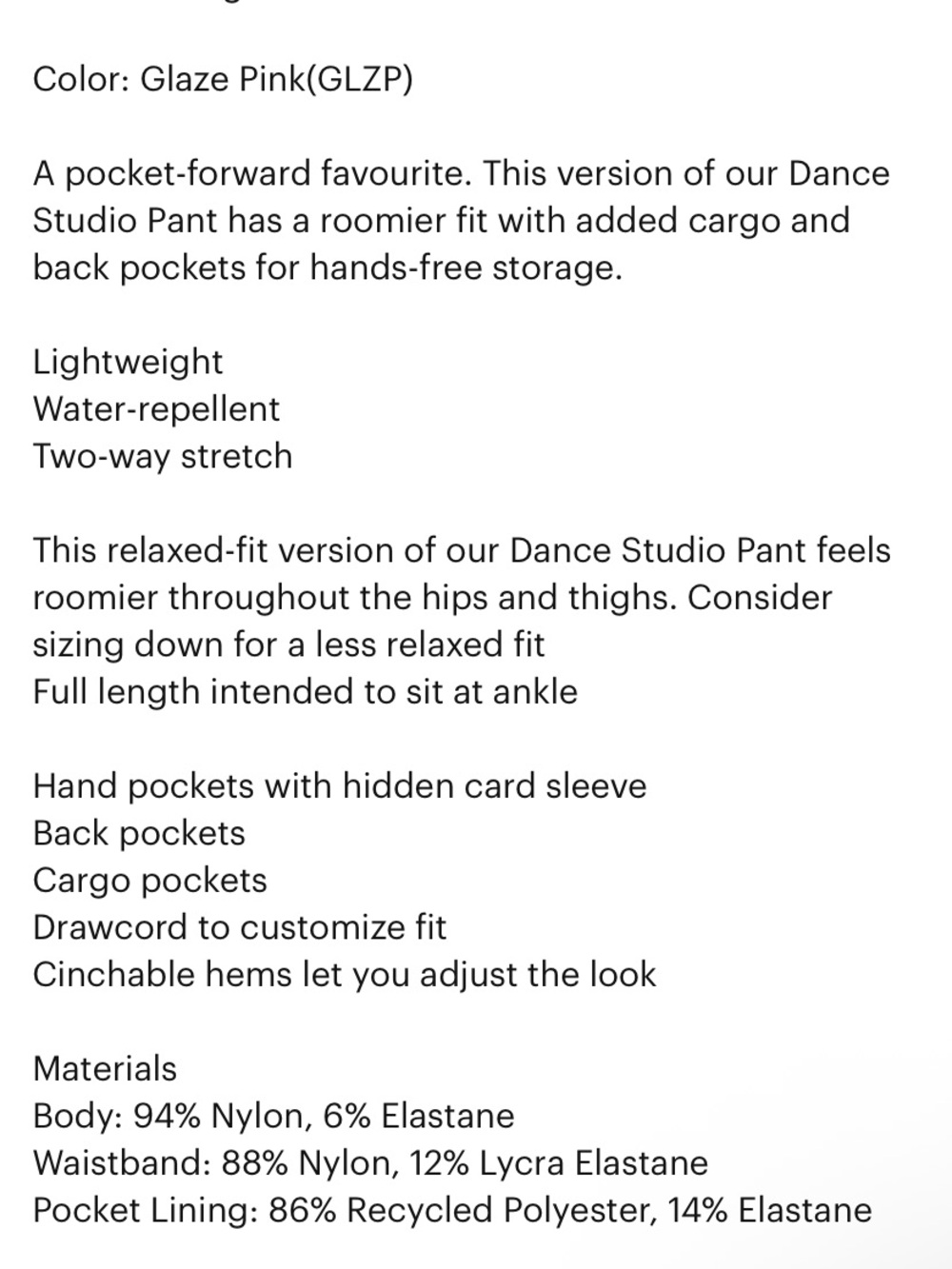 Lululemon Dance Studio Cargo Glaze Pink Pants Size S - Picture 8 of 8